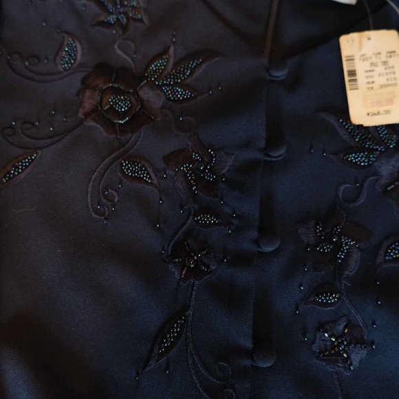 Vintage Liz Claiborne Womens Dress Size 10 Beaded Embroidered Long Sleeve Fall - Picture 11 of 16